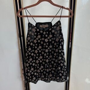 LOFT Black Star-Print Spaghetti-Strap Camisole